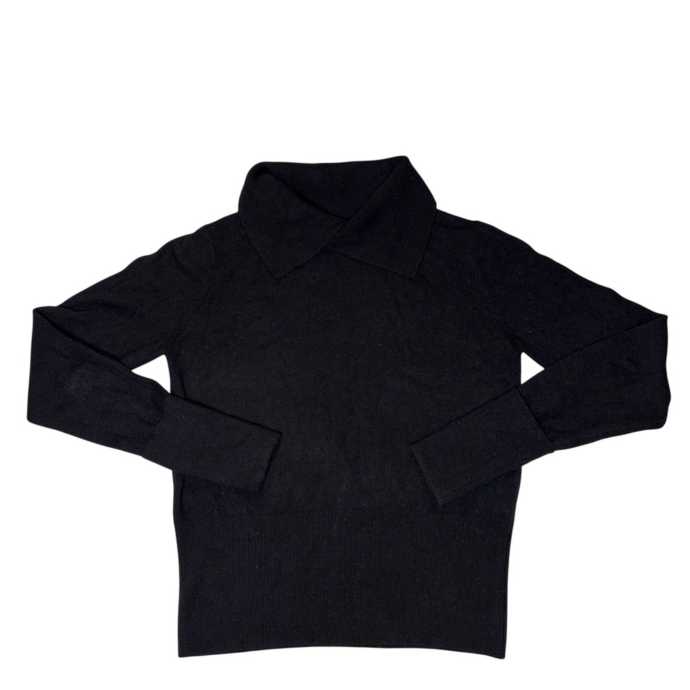 The‎ Cashmere Project Black Collar Sweater Womens M Minimalist Turtleneck Career